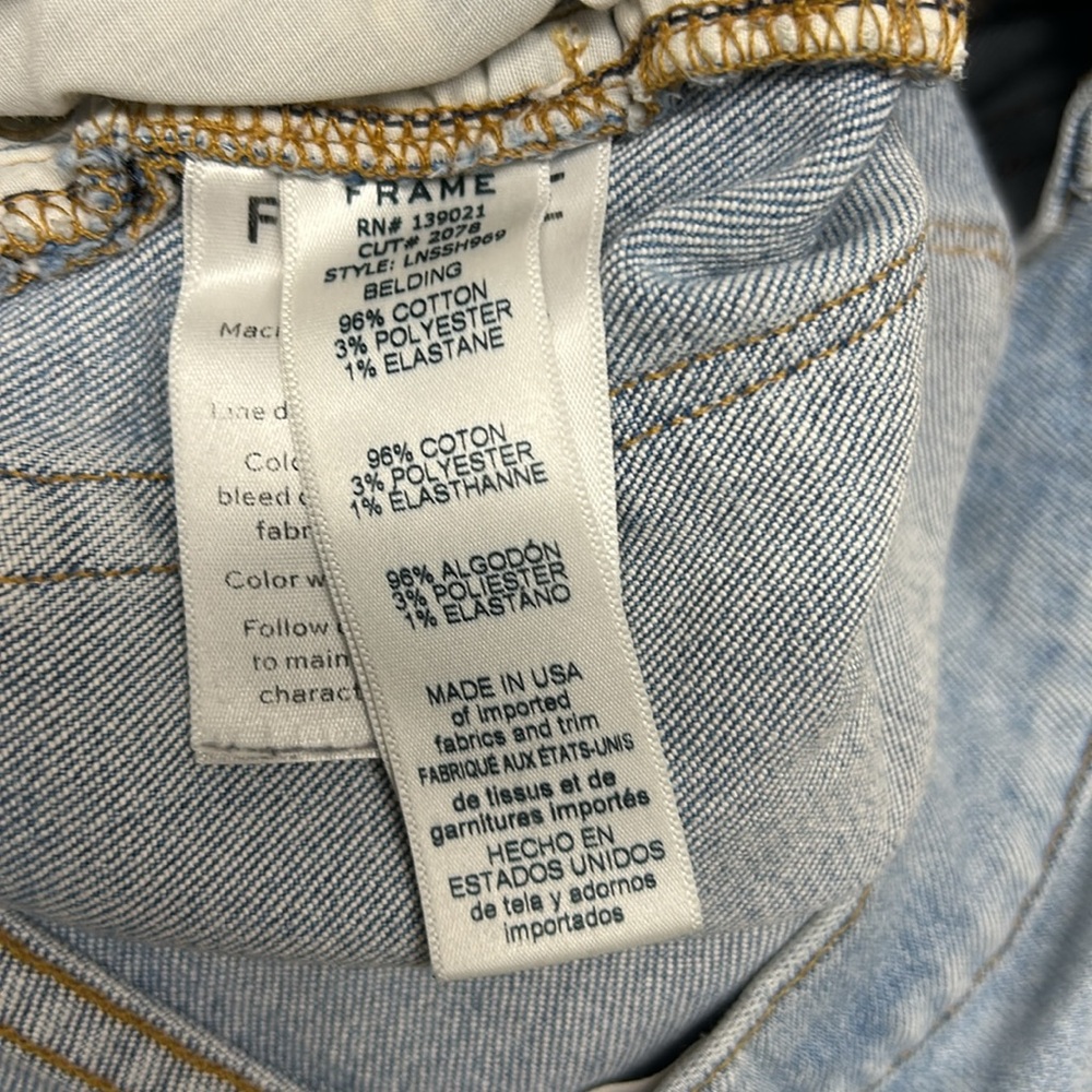 FRAME Jeans Le Nouveau Straight Raw Edge Distressed Cropped Size 30 - Picture 10 of 11